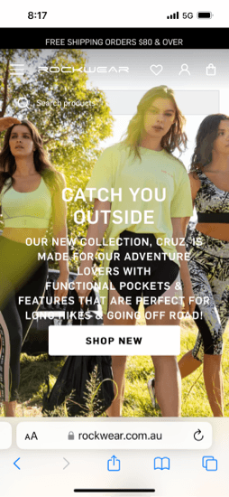 Rockwear pwa site screenshot