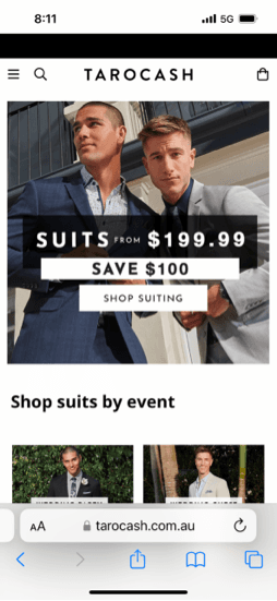 Tarocash pwa site screenshoot